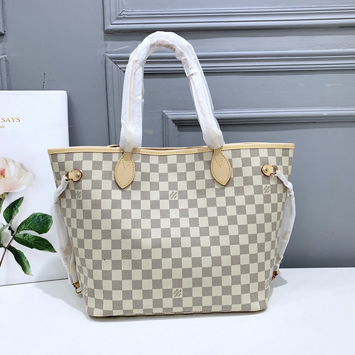 LV handbag number m41605 white grid powder-b0c93f73